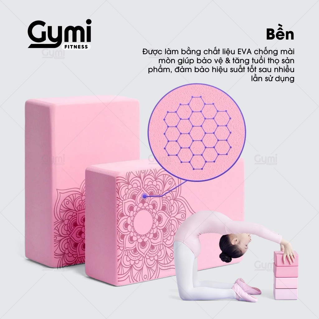 Gạch Yoga EVA Hoa Văn Mandala Khối Lượng 180g, Yoga Block, Dụng Cụ Tập Yoga Tại Nhà - GachYoga-HoaVan