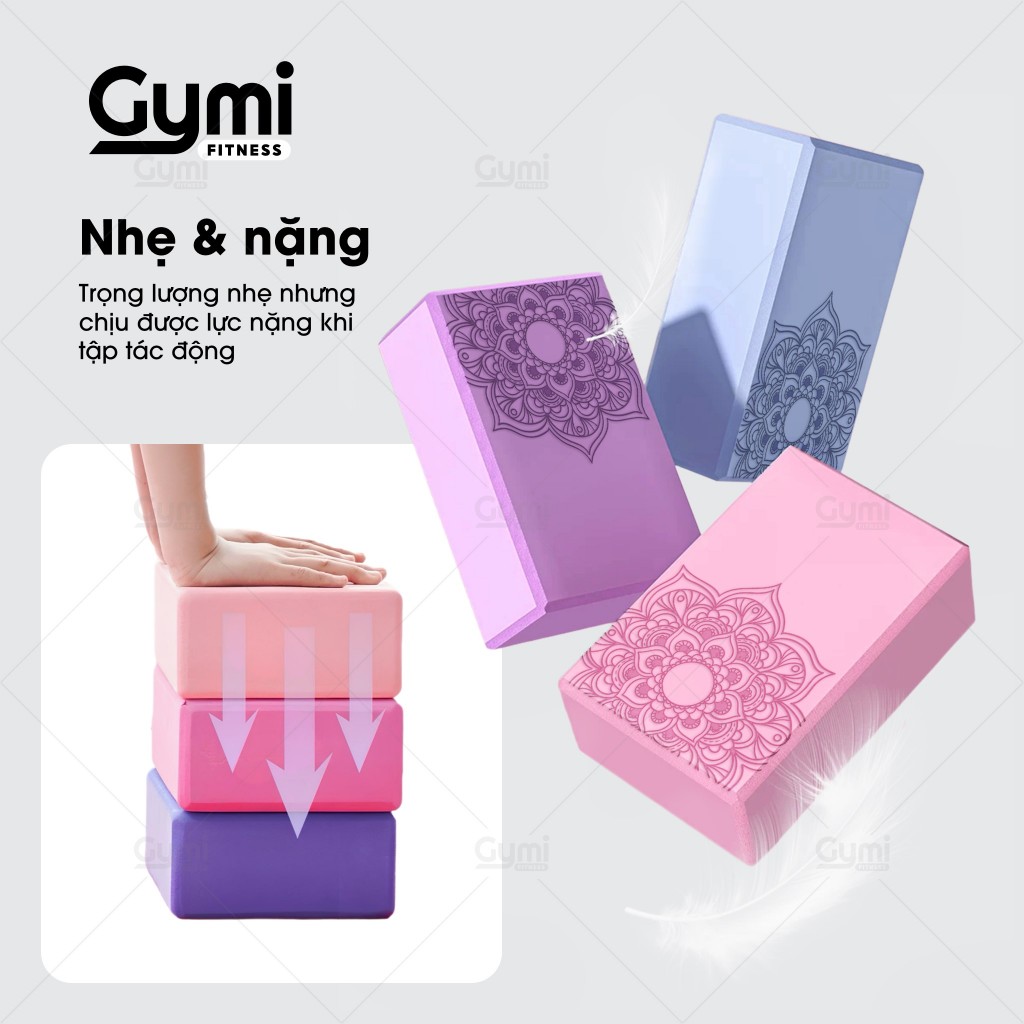 Gạch Yoga EVA Hoa Văn Mandala Khối Lượng 180g, Yoga Block, Dụng Cụ Tập Yoga Tại Nhà - GachYoga-HoaVan