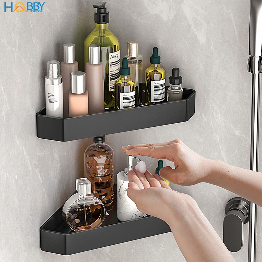 Kệ góc tường đa năng dán tường bằng nhôm không rỉ Hobby home decor KG