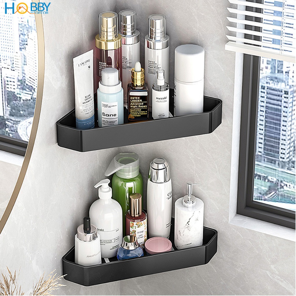 Kệ góc tường đa năng dán tường bằng nhôm không rỉ Hobby home decor KG