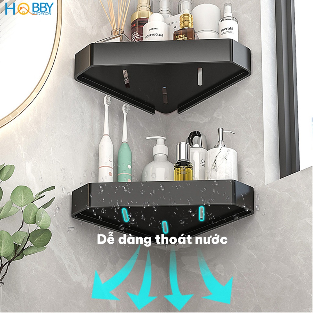 Kệ góc tường đa năng dán tường bằng nhôm không rỉ Hobby home decor KG