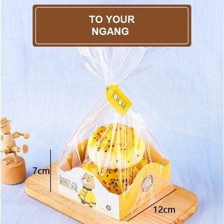 Set 50 Túi Đựng Bánh Cookie Size Lớn Kèm Đế Giấy Và Dây Buộc