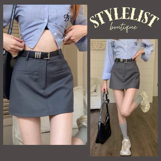 Chân váy chữ A form cơ bản 2 màu đen và xám thời trang nữ  (Có quần trong) Mã CV555