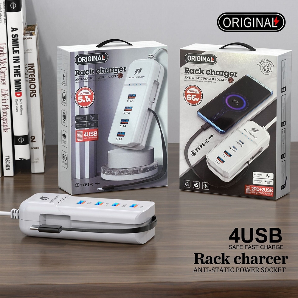 Ổ điện đa năng sạc nhanh, tự ngắt dây nối dài, thông minh chịu tải cao 2200w