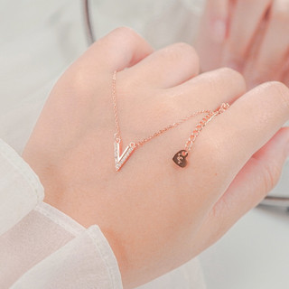 Dây chuyền nữ LAMY Luxury V Shaped Pendant Silver Necklace 6390