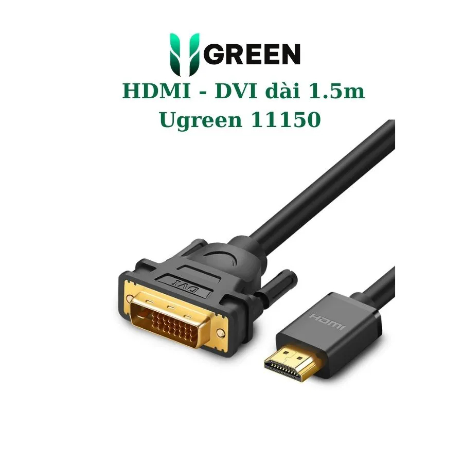 Product image Cáp chuyển HDMI sang DVI 24+1 tương thích 2 chiều (DVI to HDMI) Ugreen chính hãng 1,5 mét