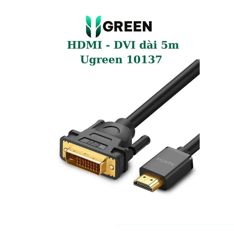 Product image Cáp chuyển HDMI sang DVI 24+1 tương thích 2 chiều (DVI to HDMI) Ugreen chính hãng 5 mét
