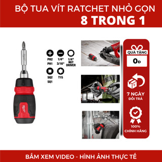 Bộ tua vít ratchet nhỏ gọn, linh hoạt 8 đầu 48-22-2913 MILWAUKEE