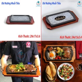 Đá nướng muối tiêu có lót gỗ đi kèm | Đá nướng beefsteak