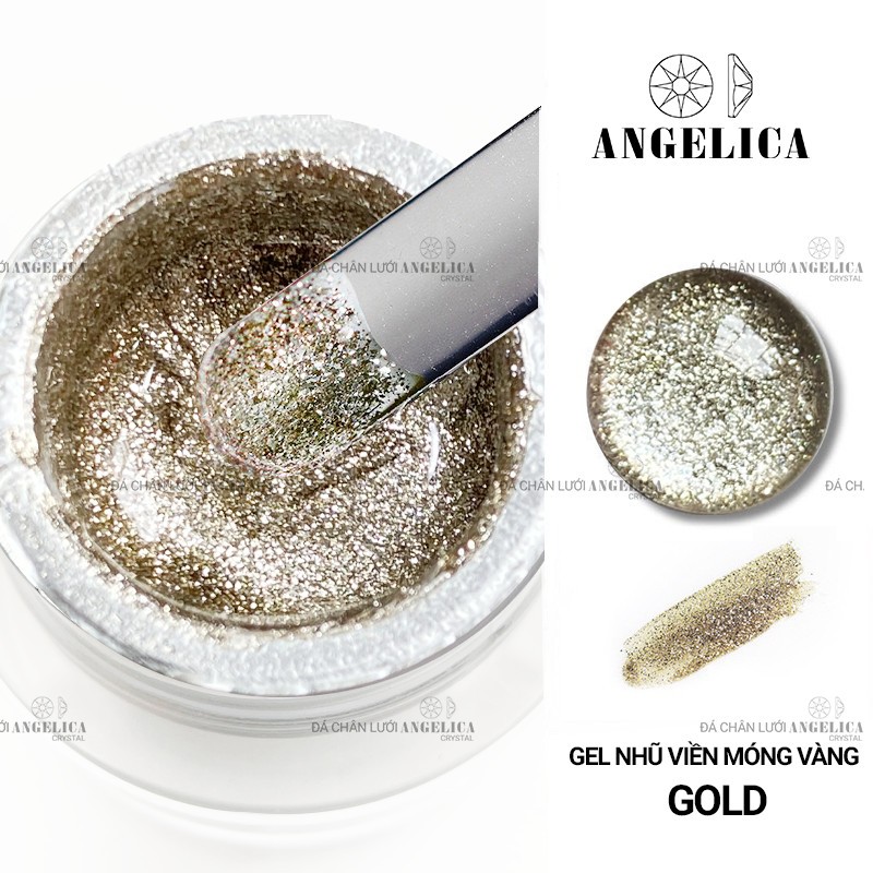 Hũ Gel Nhũ Viền Móng Platinum Gel ANGELICA - Trang Trí Móng Cao Cấp