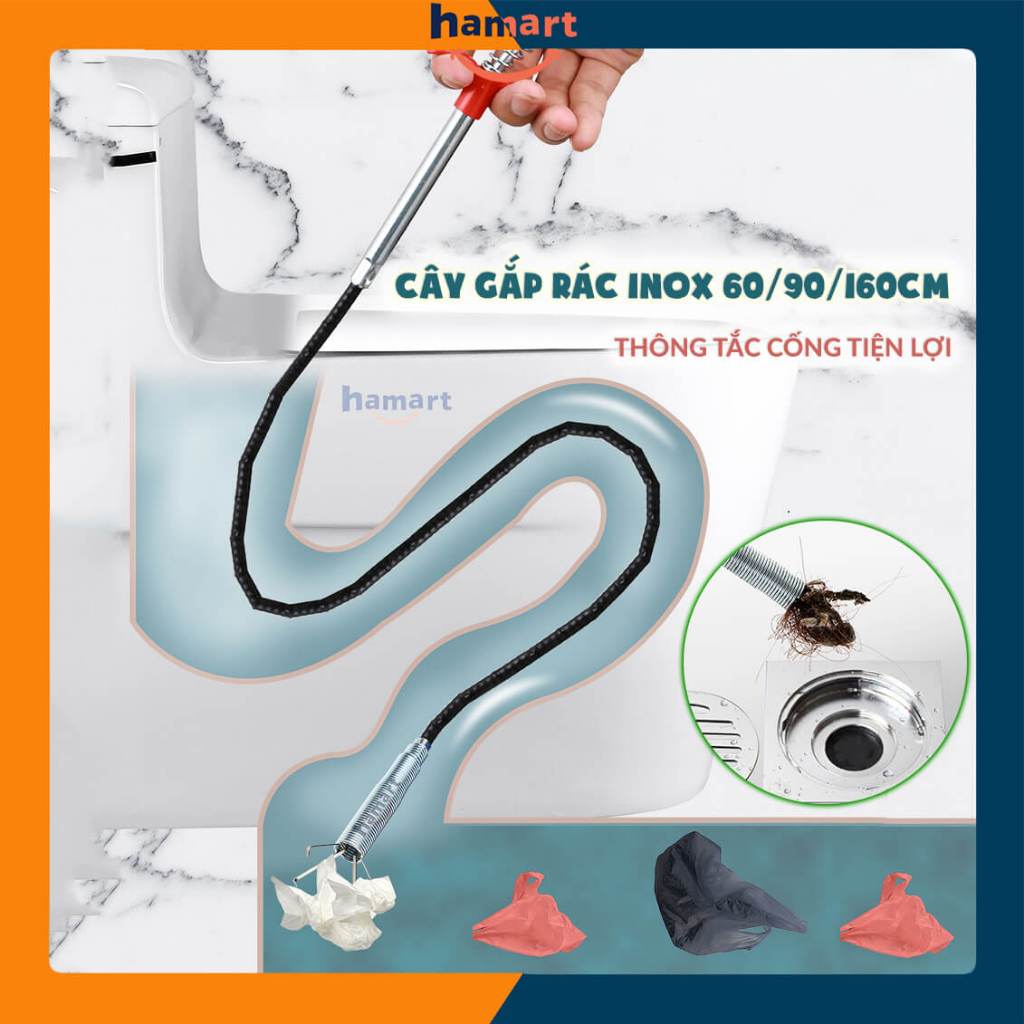 Dụng Cụ Gắp Rác Thông Cống Cây Gắp Lông Tóc Que Thông Tắc Bồn Cầu Chậu ...