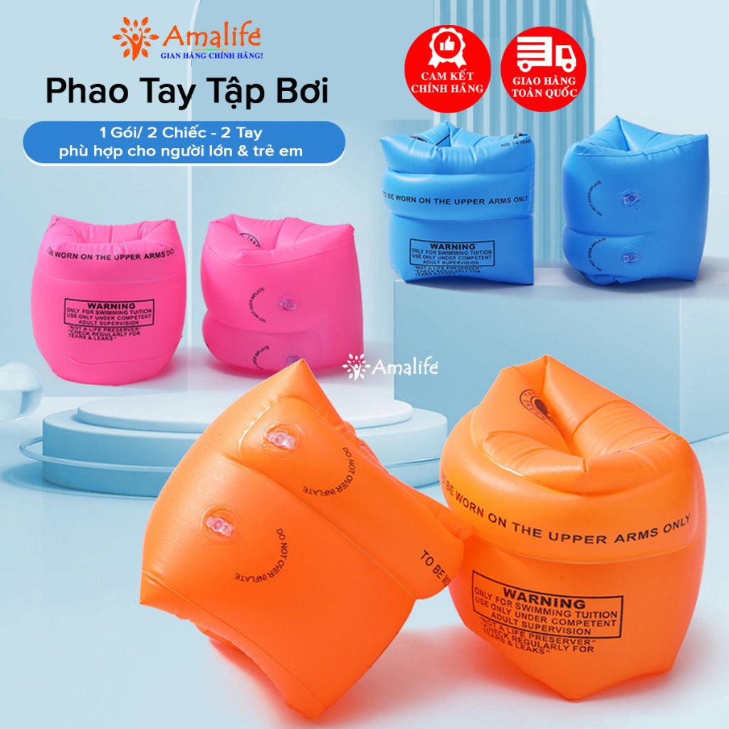 Ảnh Phao Tay Tập Bơi Size Lớn, Dày Sử Dụng Lâu Bền – 2 Chiếc Phao Tay Cho Cả Người Lớn và Trẻ Em Hãng Amalife 1