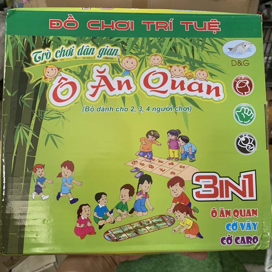 Đồ chơi 3 trong 1 Ô ăn quan , Cờ Vây , Cờ carô - Trò chơi dân gian tập thể vui nhộn rèn tư duy
