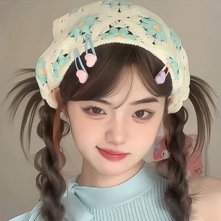 [🔥XƯỞNG SALE SẬP SÀN🔥] Khăn Turban Len Thêu Hoa, Khăn Tam Giác Len Phong Cách Đồng Quê Pháp K251