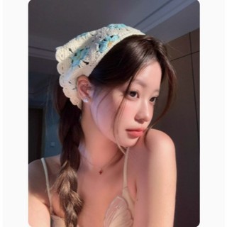 [🔥XƯỞNG SALE SẬP SÀN🔥] Khăn Turban Len Thêu Hoa, Khăn Tam Giác Len Phong Cách Đồng Quê Pháp K251