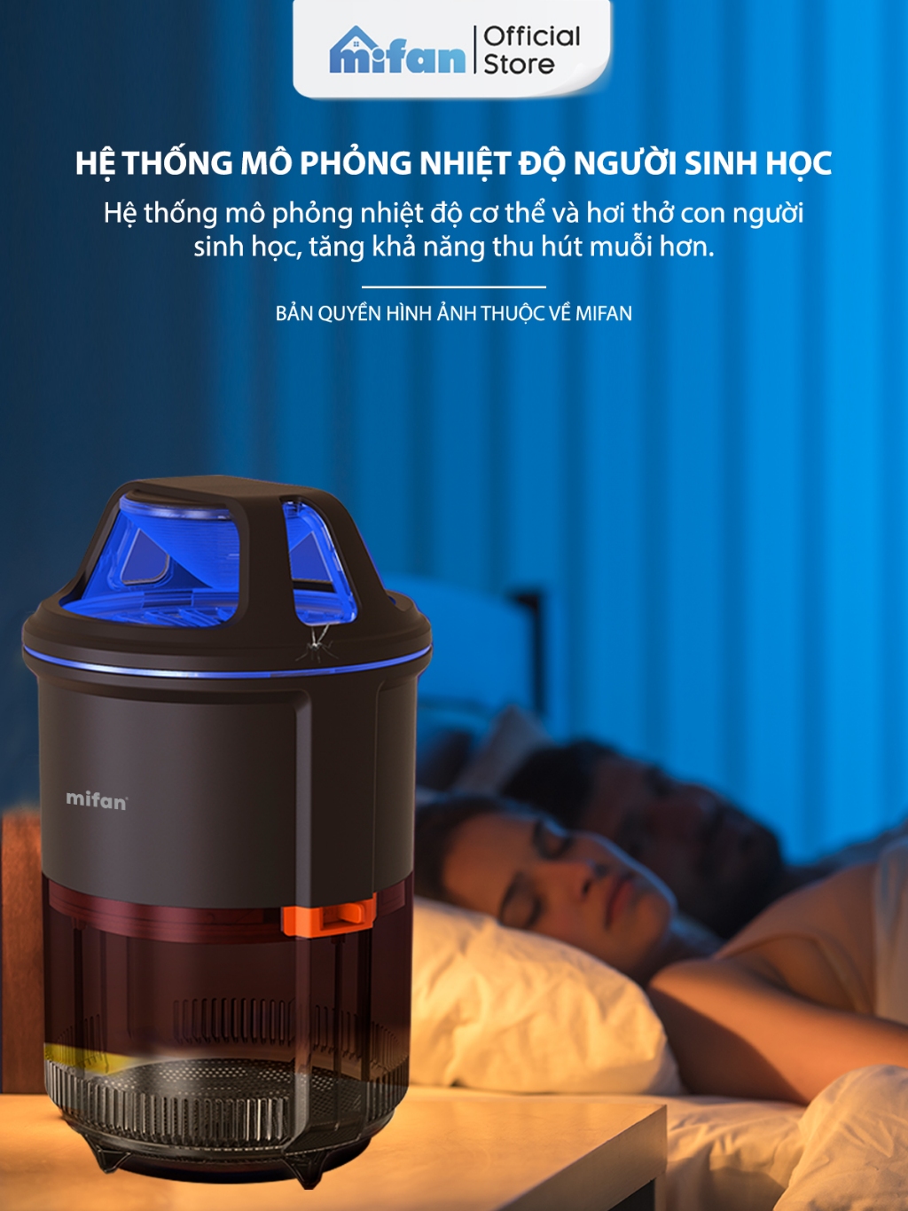 Ảnh Đèn Bắt Muỗi Thông Minh UV-LED MIFAN - Quạt Hút Siêu Mạnh, Êm Ái, Không Tiếng Ồn  - Bẫy ruồi, bắt bọ, diệt côn trùng 3