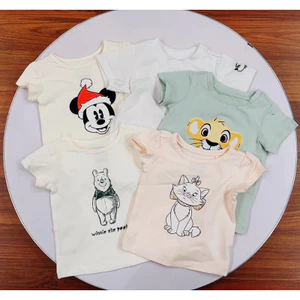 Áo phông sơ sinh bé trai bé gái xuất dư NB C6123 size 3–6m (3–7kg) cotton mềm thoáng mát
