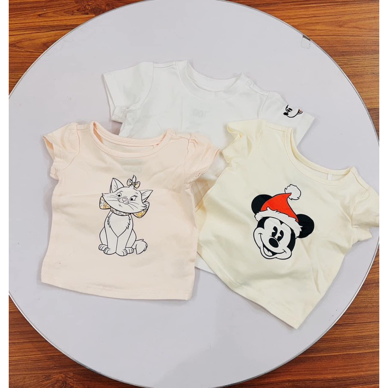 Áo phông sơ sinh bé trai bé gái xuất dư NB C6123 size 3–6m (3–7kg) cotton mềm thoáng mát