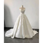 Váy cưới đi bàn cô dâu lilystore cúp búp sen đính lông vũ kết hạt bắt sáng lấp lánh ( hàng có sẵn ) full size s/m/l/xl  — ảnh 3