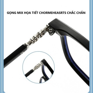 Gọng kính Chorme Hearts mắt vuông đổi màu unisex chống tia UV, thay được tròng cận cho nam nữ