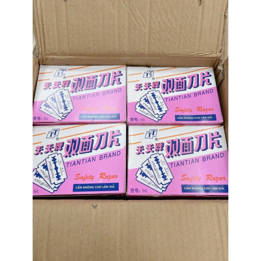 lưỡi dao tem hồng cạo râu (hộp 200 lưỡi) hàng chuẩn cty