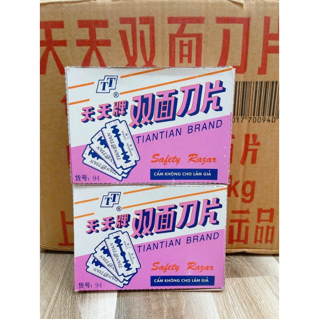lưỡi dao tem hồng cạo râu (hộp 200 lưỡi) hàng chuẩn cty
