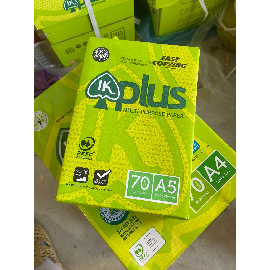 Giấy in a4 a5 IK PLUS giá rẻ định lượng 70gsm tập 500 tờ giấy a4 văn phòng phẩm cao cấp