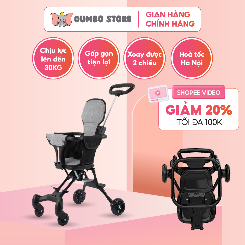 [Ship Hoả Tốc] Xe Đẩy Gấp Gọn Xe Đi Siêu Thị Du Lịch Cho Bé DUMBO STORE ...