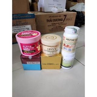 Combo Cốt Trắng Body cấp tốc 1kg2 kem cốt thái cho da ngâm đen trai lỳ 5 Món