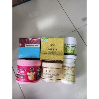 Combo Cốt Trắng Body cấp tốc 1kg2 kem cốt thái cho da ngâm đen trai lỳ 5 Món