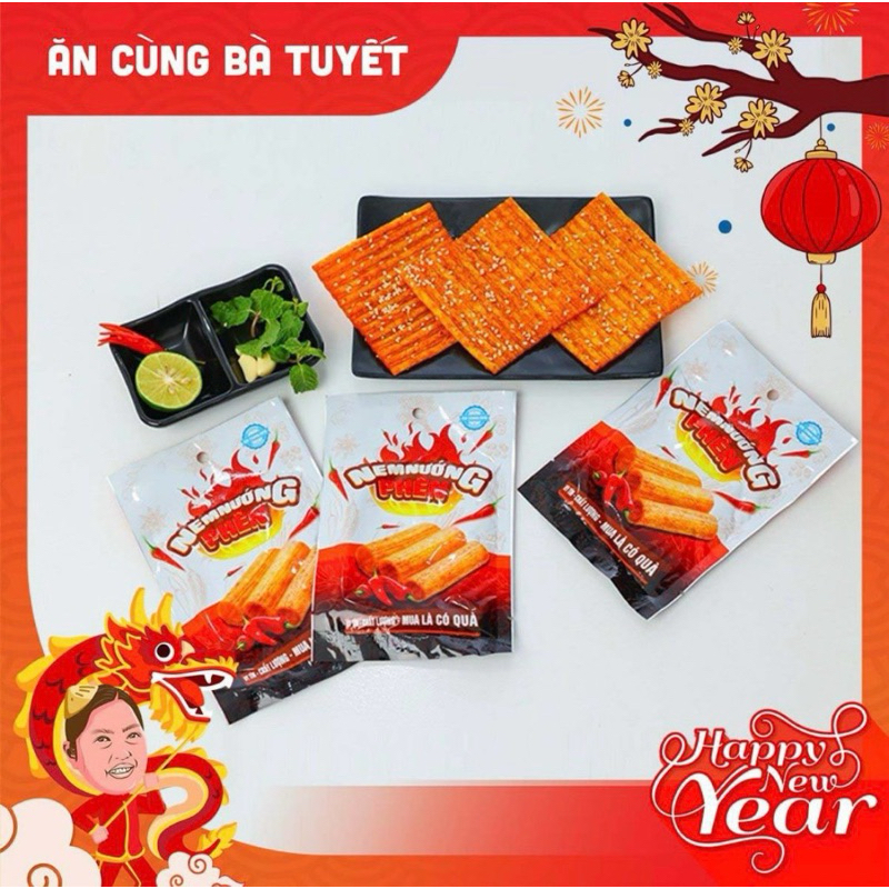 1 Gói Ăn vặt cùng Bà Tuyết nem nướng, snack bò kobe, snack cột điện, snack gân rồng hấp sả