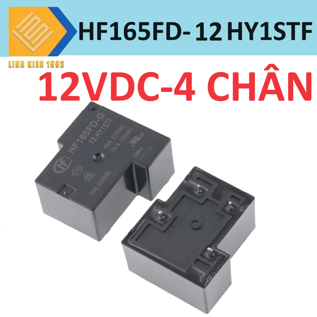 Relais Imprimé (PCB) Hongfa HF165FD/12-HY1TF - 12V DC, 30A, SPST-NO - Neuf Sous Emballage