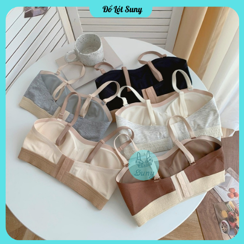 Áo lót mỏng, Áo quây chống tụt Sweet chất cotton không gọng ( Tặng kèm dây áo quai trong )