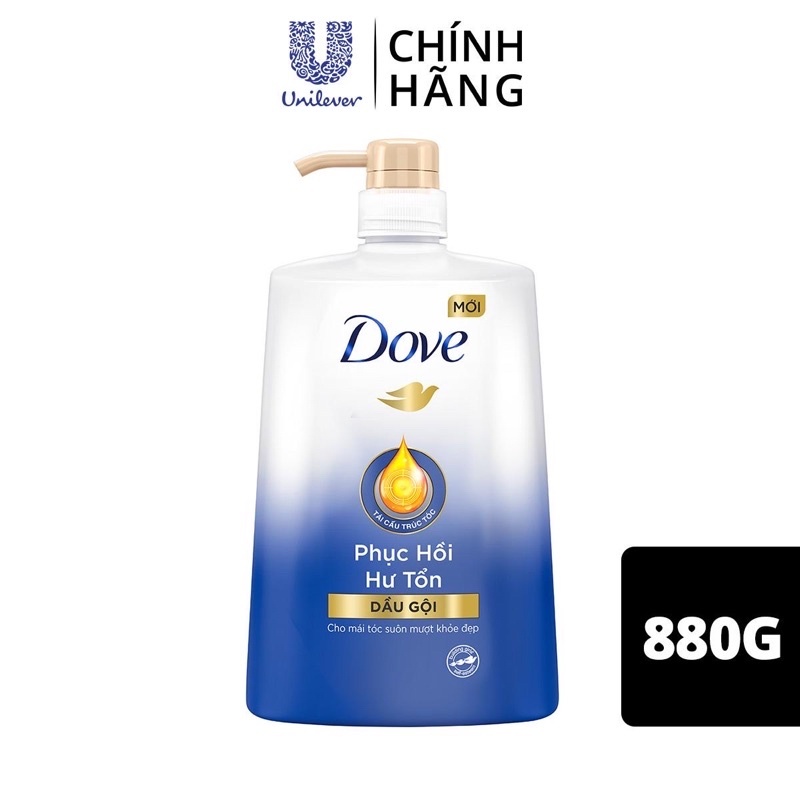 Dầu gội Dove phục hồi hư tổn , ngăn gãy rung 850g