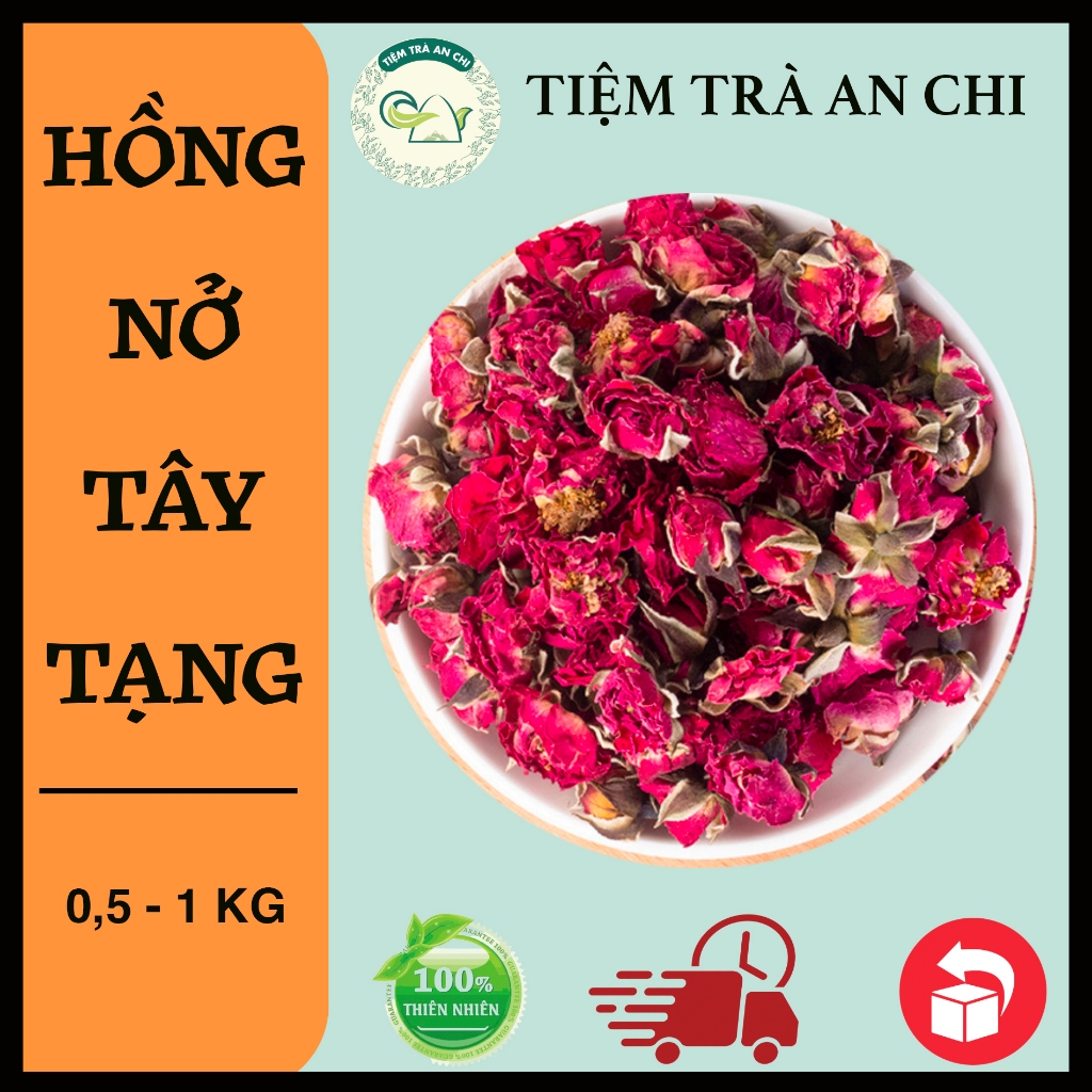 500g Trà Hoa hồng Nở Tây Tạng sấy khô, đỏ, đẹp, không vụn giúp an thần, đẹp da, chống lão hóa