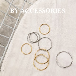 Bông tai nữ titan mảnh kiểu tròn lớn basic không gỉ WE2447 BY ACCESSORIES