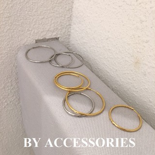 Bông tai nữ titan mảnh kiểu tròn lớn basic không gỉ WE2447 BY ACCESSORIES