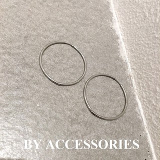 Bông tai nữ titan mảnh kiểu tròn lớn basic không gỉ WE2447 BY ACCESSORIES