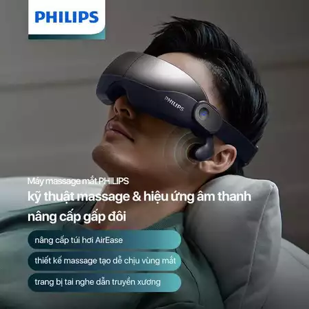 Máy Massage Mắt PHILIPS 2702 - Massage Túi Khí Thư Giãn - Kết Nối Bluetooth Nghe Nhạc