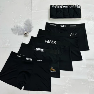 Quần lót nam thể thao cao cấp chất thun lạnh full đen mix mẫu quần sịp nam đùi mềm mại co dãn Menswear Quần Boxer