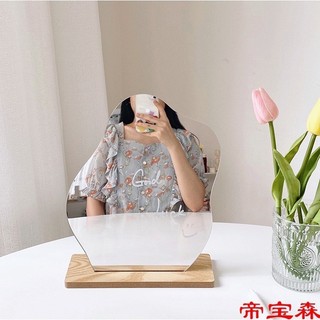 Gương Cầm Tay, Gương Để Bàn Mini, Đế Gỗ, Đóng Gói Bao Bể Vỡ, Thương Hiệu Gương Diamond Mirror