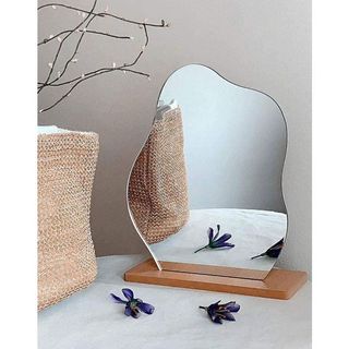 Gương Cầm Tay, Gương Để Bàn Mini, Đế Gỗ, Đóng Gói Bao Bể Vỡ, Thương Hiệu Gương Diamond Mirror