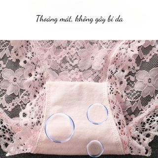 Quần lót ren nữ xuyên thấu mỏng nhẹ thoáng khí họa tiết cánh hoa đính nơ gợi cảm DEVARI L104