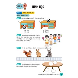 Sách - 500 Bài Toán Cơ Bản Và Nâng Cao Lớp 1 - Dùng chung cho các bộ sgk hiện hành - ndbooks