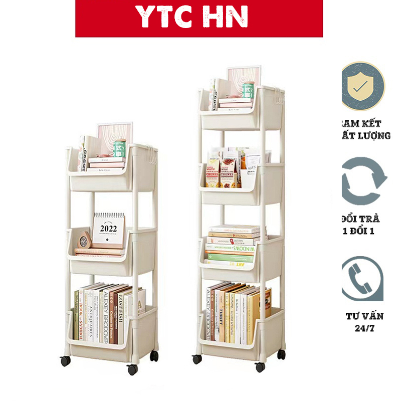Kệ Sách 3 4 Mini Có Bánh Xe Di Chuyển