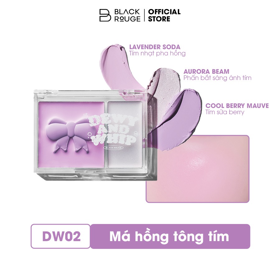 Ảnh Má Hồng Kem Kèm Highlight Black Rouge Dewy Whip Cheek And Beam 75.1g 3