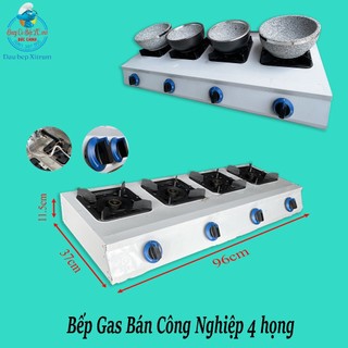 Bếp Gas 4 Họng Vuông-Chữ Nhật Bán Công Nghiệp | Chuyên Mỳ Cay, Phở Bát đá