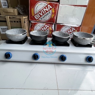 Bếp Gas 4 Họng Vuông-Chữ Nhật Bán Công Nghiệp | Chuyên Mỳ Cay, Phở Bát đá