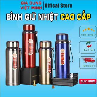 Bình Giữ Nhiệt Inox 2 Chiều Nóng Lạnh 800-1000ML Giữ Nhiệt Cả Ngày - Gia Dụng Việt Minh Cao Cấp