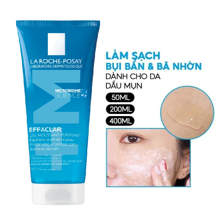 Ảnh Sữa Rửa Mặt La Roche Posay Dạng Gel Giảm Mụn, Kiềm Dầu Effaclar Foaming Gel (50ml/200ml/400ml) 4